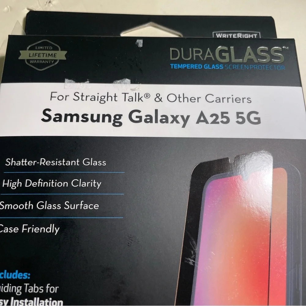 DURAGLASS Tempered Glass Screen Protector for Samsung Galaxy A25 5G - Black